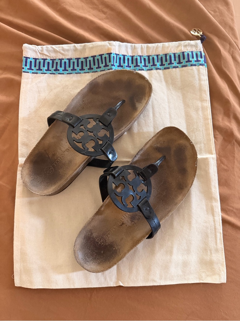 Tory Burch Miller Cork Sandals and Carry bag